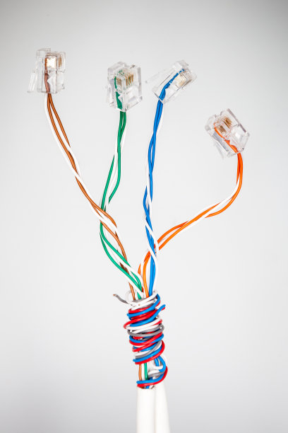 凌乱的RJ-11连接器集合图片下载