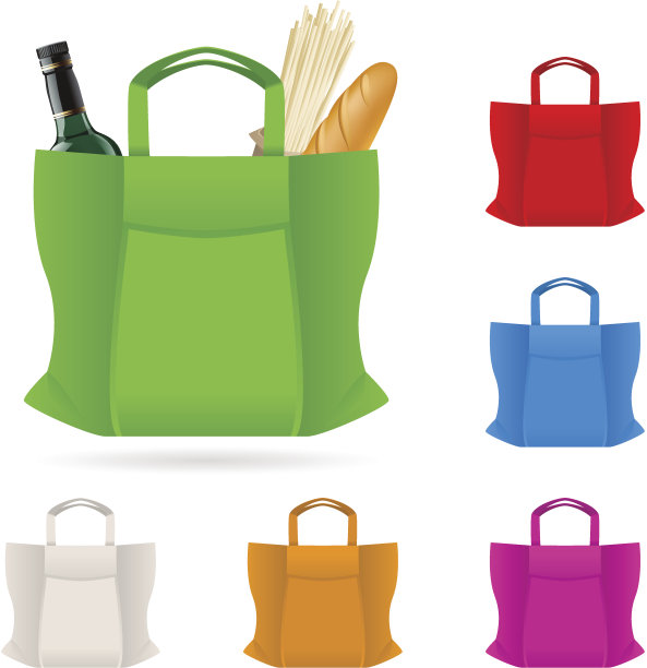 一套购物袋与食品图片下载