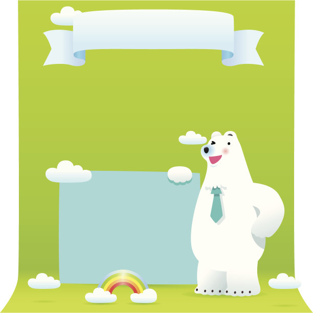 商业北极熊举着旗帜图片下载