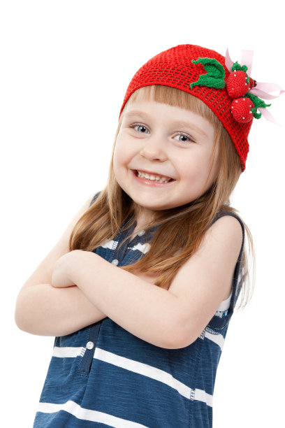 戴着红帽子的漂亮小女孩图片下载