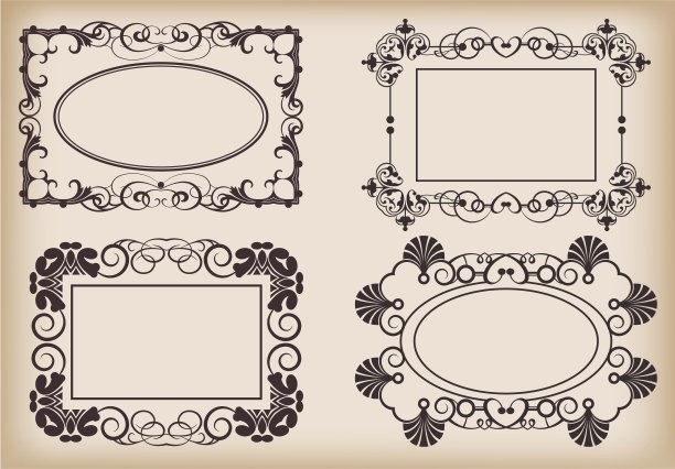 复古框架和横幅-设置2素材图片