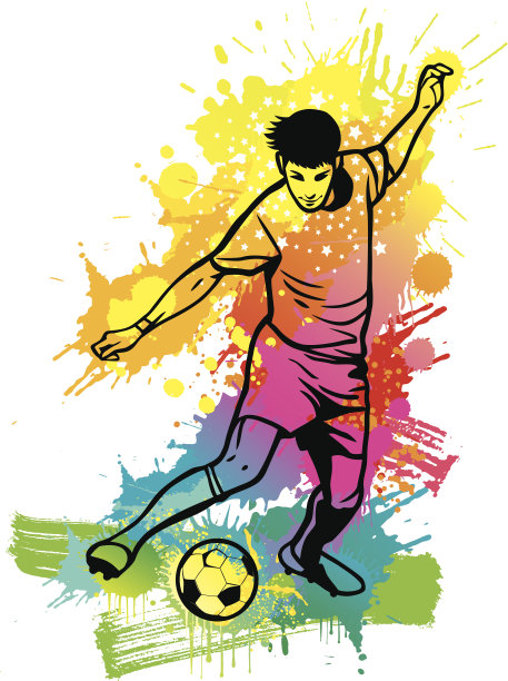 足球运动员踢足球图片下载