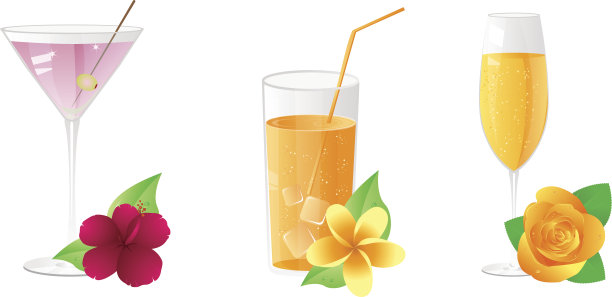 Vector喝着花图片下载