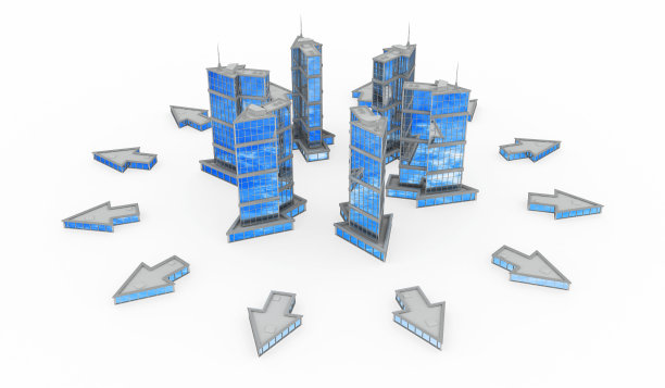 玻璃和钢铁，箭头建筑蔓延图片下载