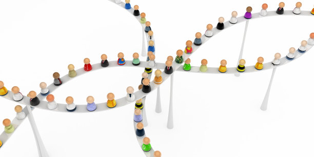 卡通人群，高人行道图片下载