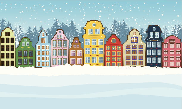 冬季建筑背景图片下载