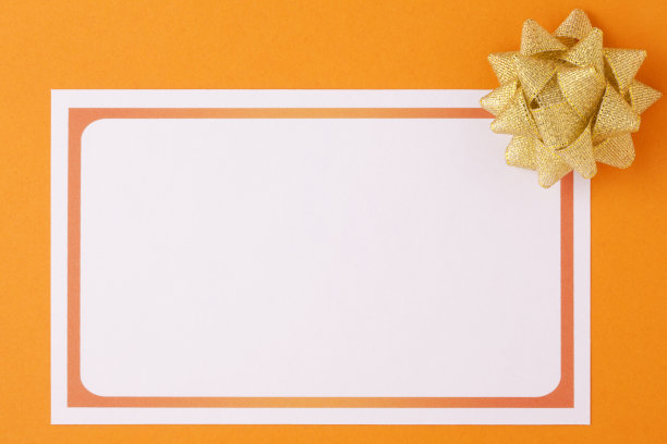 带有金色蝴蝶结的卡片有文字空间图片下载