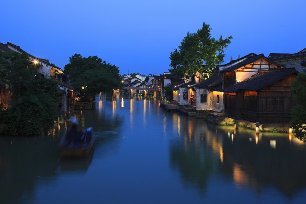 乌镇夜景素材图片