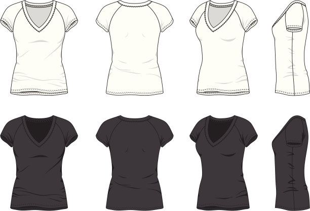 空白的女性的t恤图片下载