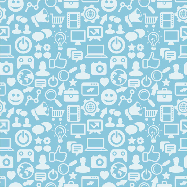矢量无缝模式与社交媒体图标图片下载