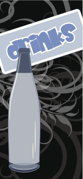 装饰背景上的酒瓶图片下载