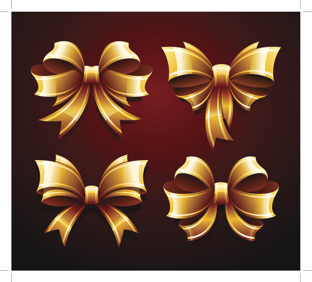 精美的金色礼品蝴蝶结图片下载
