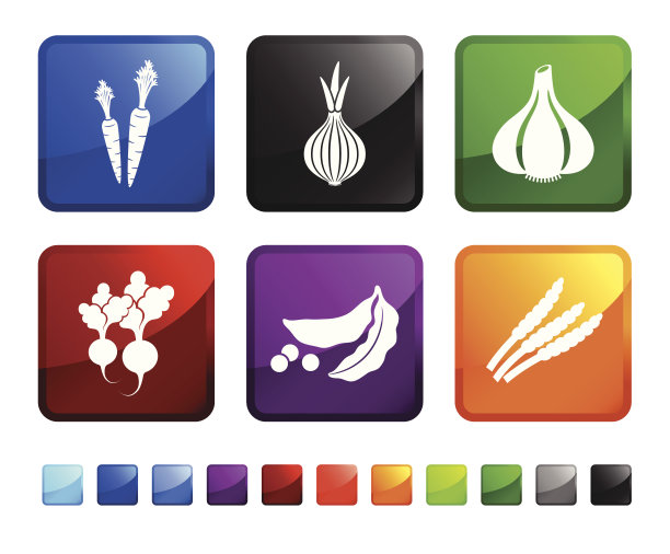 健康蔬菜版税免费矢量图标集图片下载