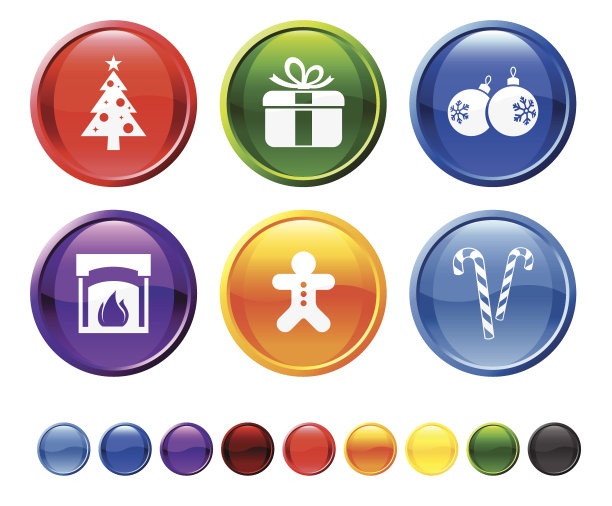 圣诞装饰版税免费矢量图标集。图片下载