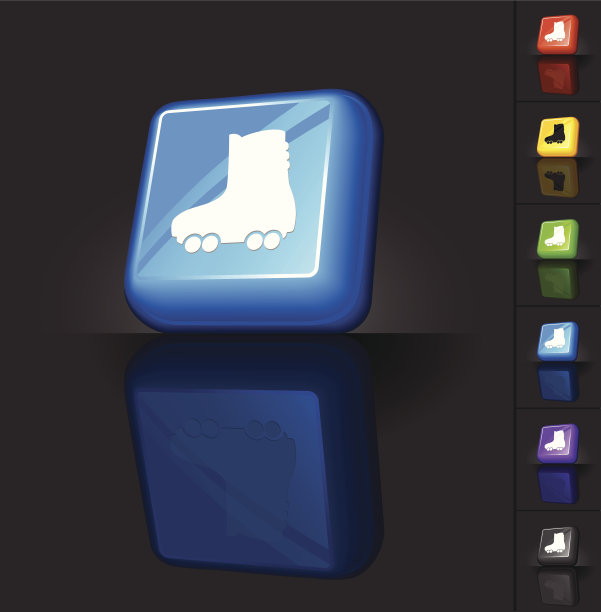 轮滑3D按钮设计图片下载