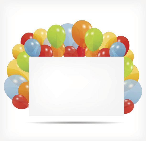 礼品卡与气球矢量插图图片下载