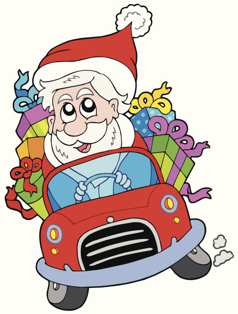 圣诞老人开车图片下载