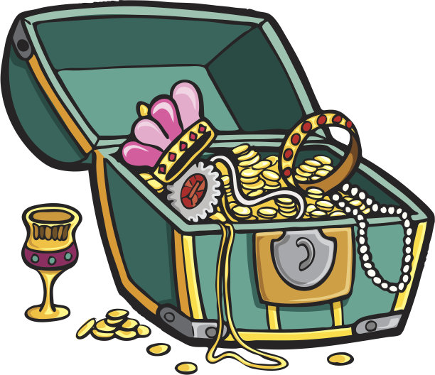 蓝绿色的宝箱图片下载