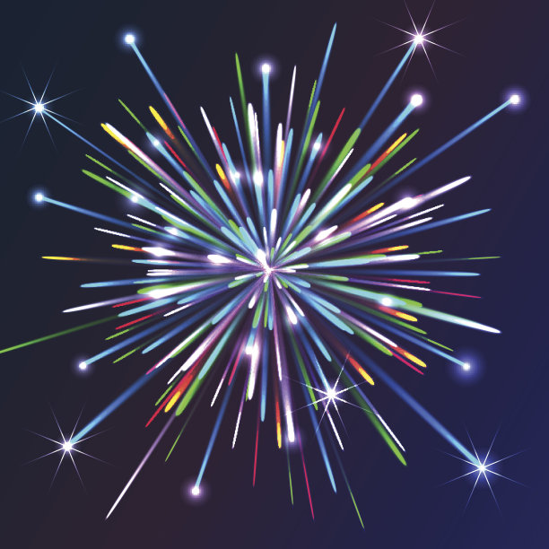 丰富多彩的向量烟花图片下载