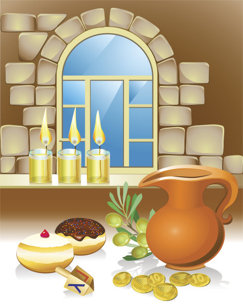 哈努卡静物背景蜡烛图片下载
