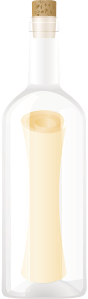 信息在瓶子矢量插图图片下载