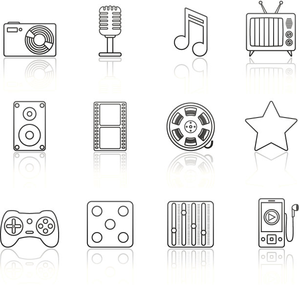 笔画系列-娱乐及多媒体(第七套)图片下载