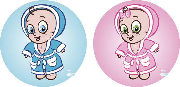 快乐的婴儿在浴衣图片下载