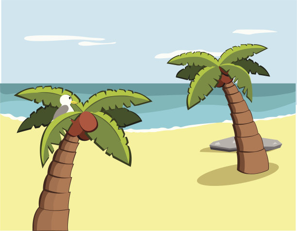 度假岛上的棕榈树图片下载