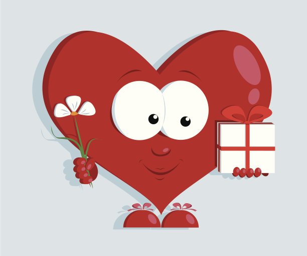 可爱的心形卡通人物图片下载