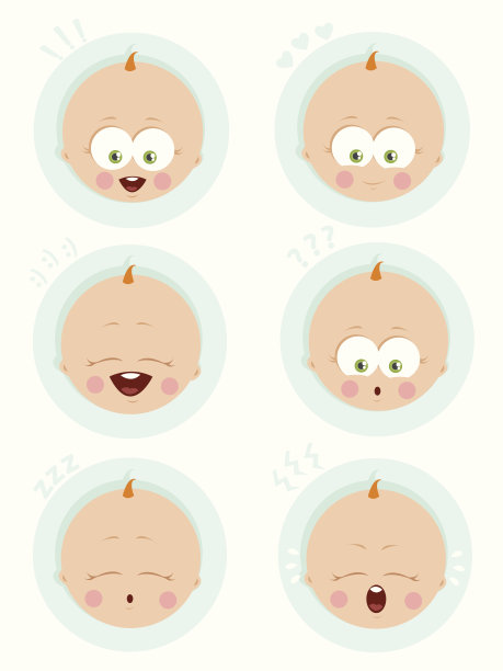 婴儿情感图标集:男孩素材图片