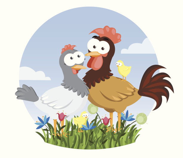 农场动物系列:鸡家族图标图片下载