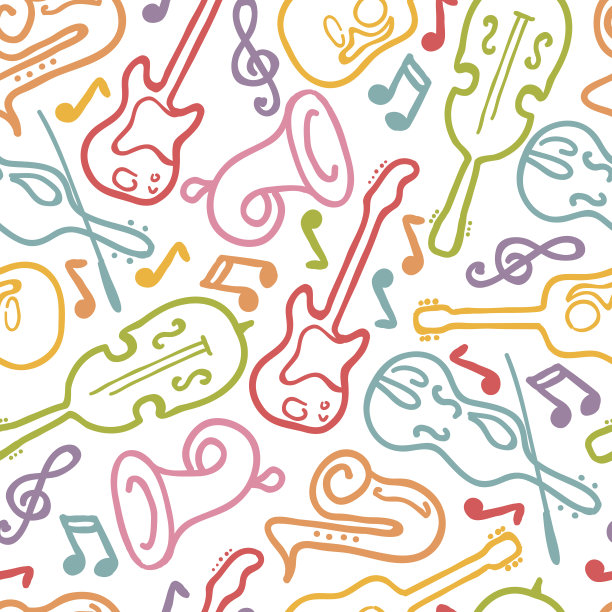 乐器无缝模式背景图片下载