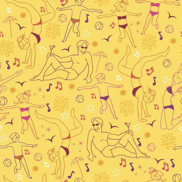 海滩派对无缝模式背景图片下载