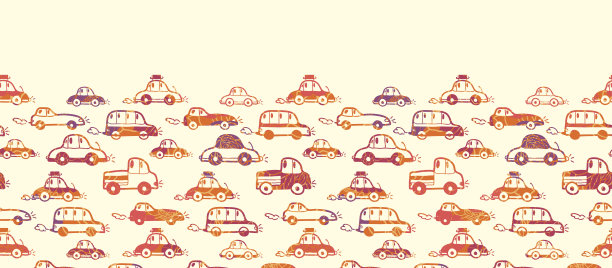 彩色纹理汽车横向无缝图案装饰图片下载