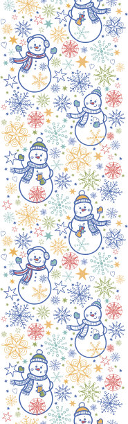 快乐雪人垂直无缝图案边界图片下载