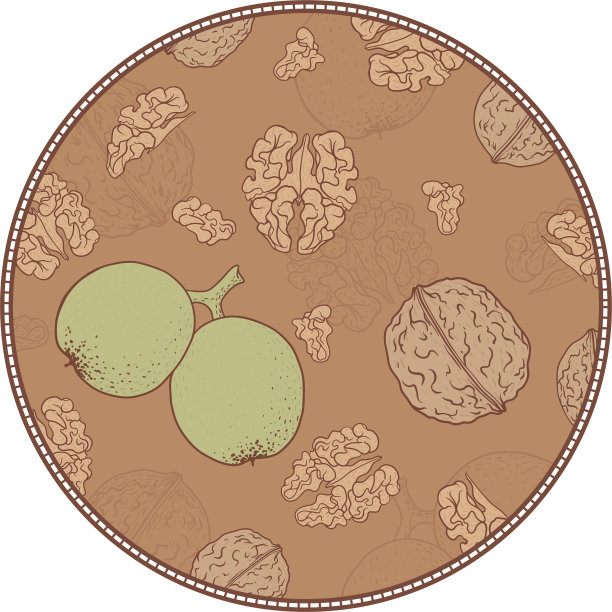 图案与核桃在一个圆圈的形状图片下载