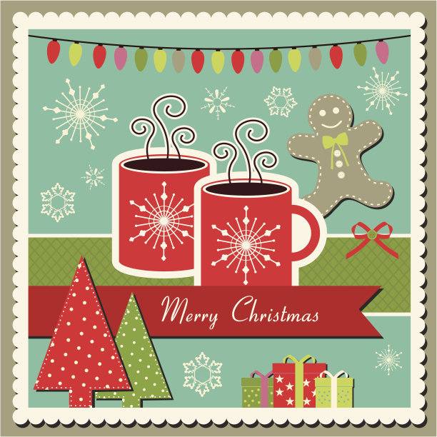 热巧克力圣诞卡片图片下载