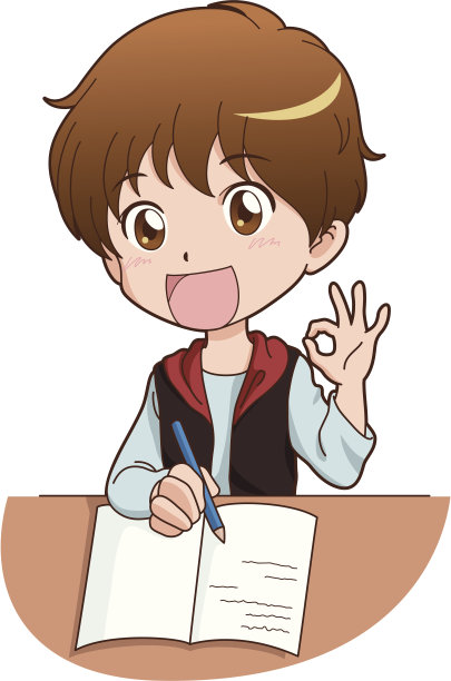 男孩在做作业图片下载