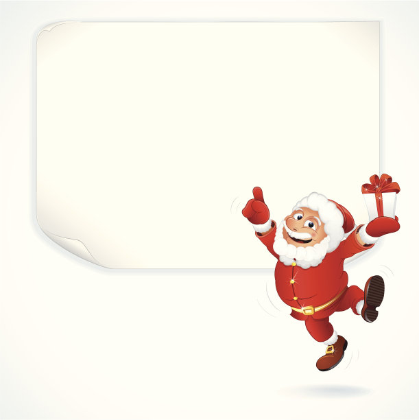 有空白卷轴的圣诞老人图片下载