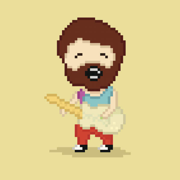 像素艺术吉他手图片下载