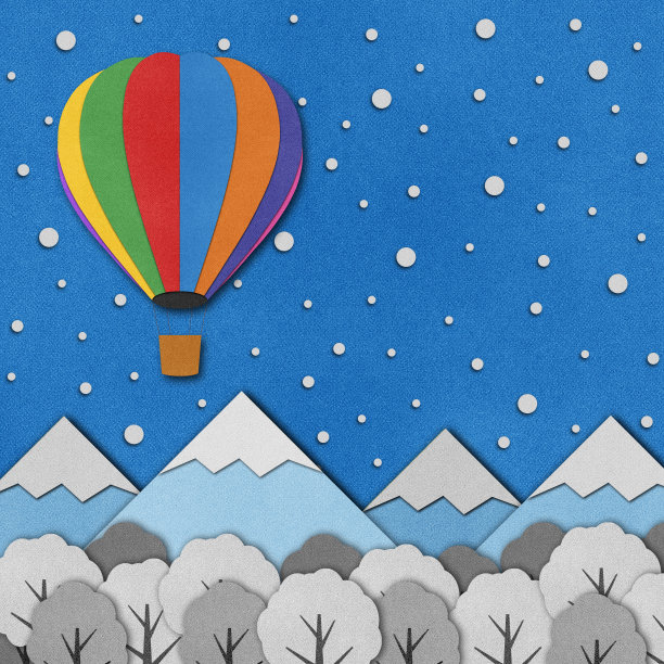 气球再造纸背景图片下载