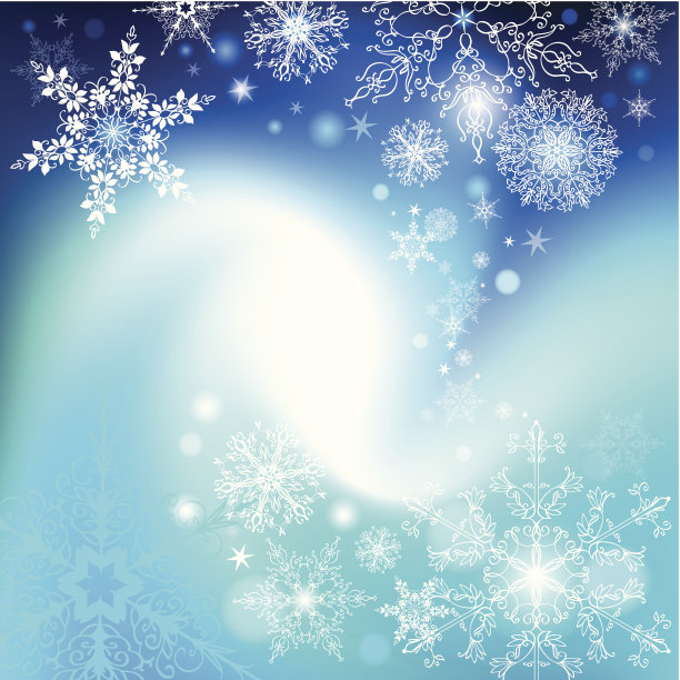 抽象的圣诞背景与雪花。图片下载