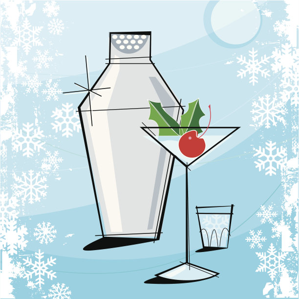 Retro-stylized圣诞马提尼图片下载