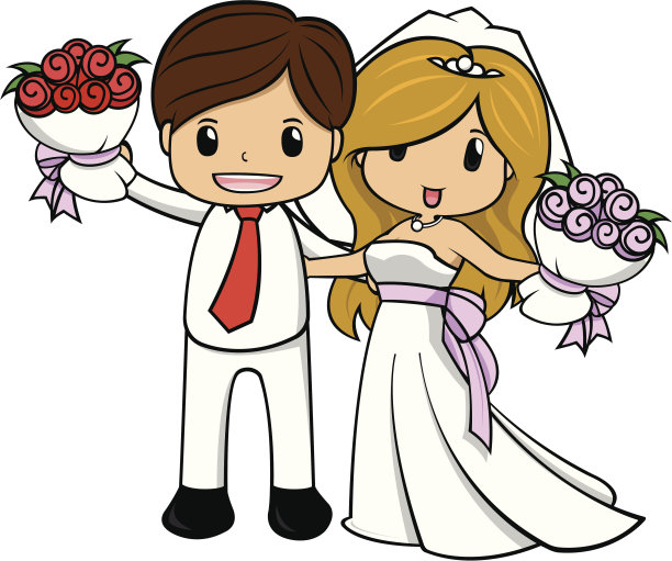 婚礼插画素材ID：105097912
