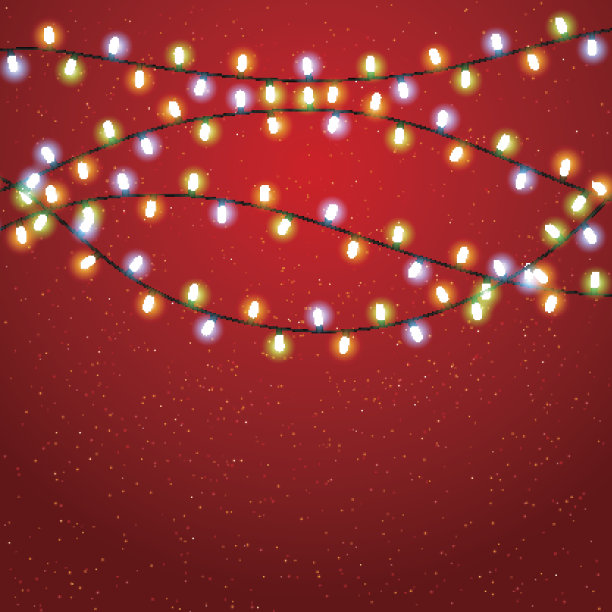 Eps 10圣诞背景与发光的花环。图片下载