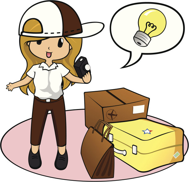 游客携带行李和相机图片下载