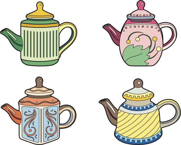 四个小茶壶图片下载