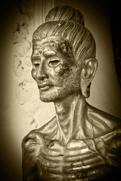 禁食后的黑白佛陀图片下载