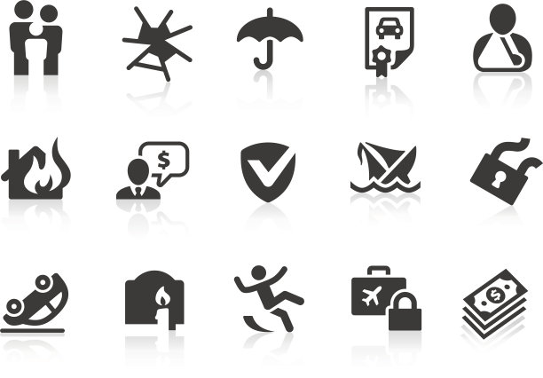 插图一套15保险相关的图标素材图片