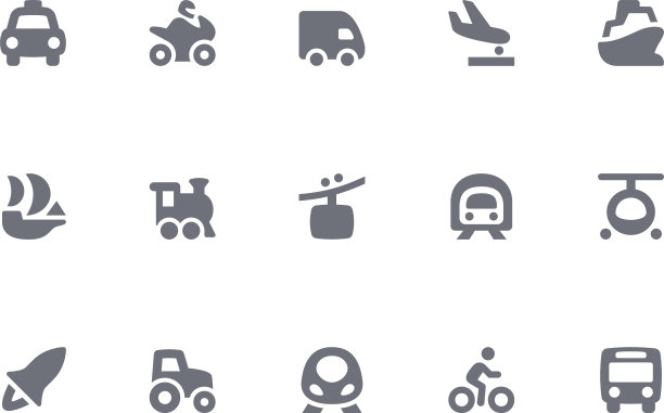 白色背景上的交通图标图片下载
